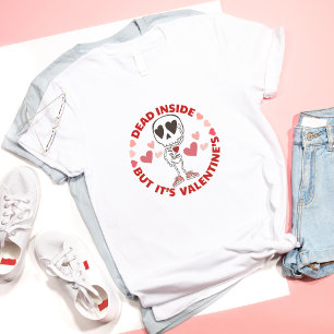 Lustigt anti-Alla hjärtans dag Cute Single skalle T Shirt