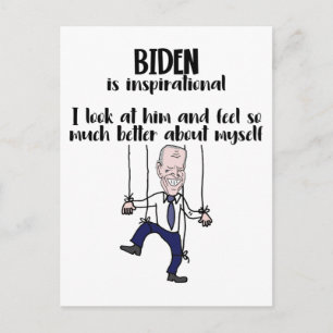 Lustigt anti-Biden Puppet-inspirationstire Vykort