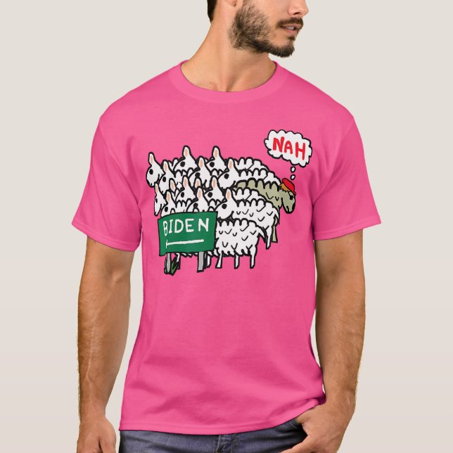 Lustigt anti Biden Sheep T Shirt (Framsida)