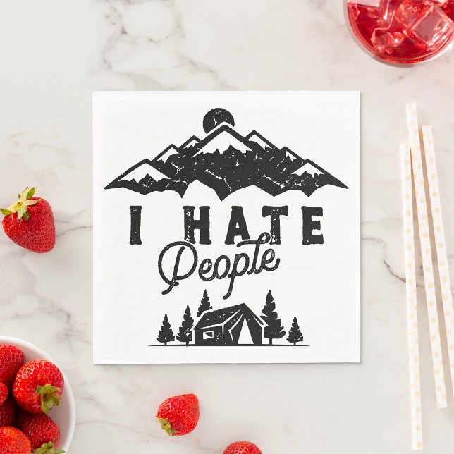 Lustigt Anti-Social Camping I Hate People Pappersservett (Skapare uppladdad)