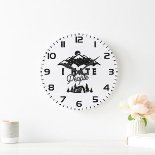 Lustigt Anti-Social Camping I Hate People Stor Klocka