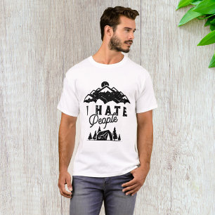 Lustigt Anti-Social Camping I Hate People T Shirt