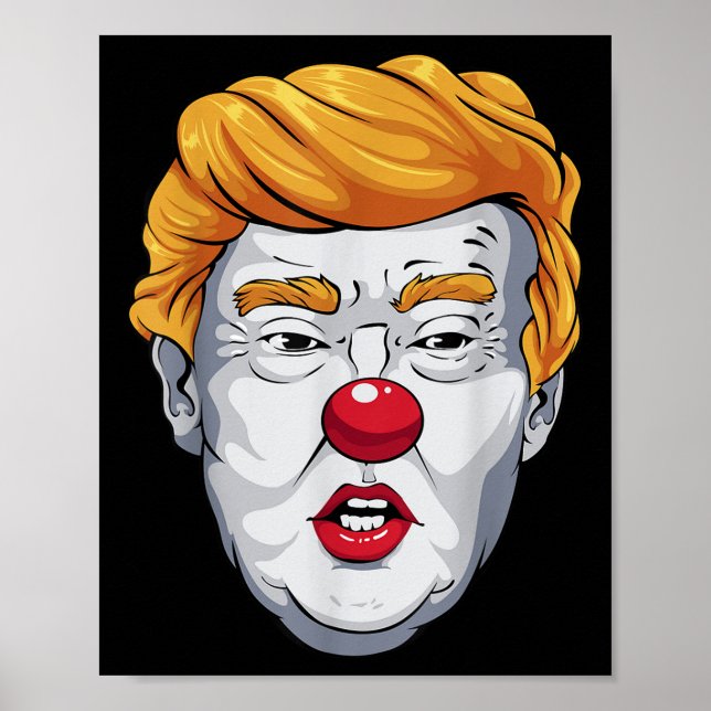 Lustigt anti-trump Clown 2024 Val Halloween Poster (Framsidan)