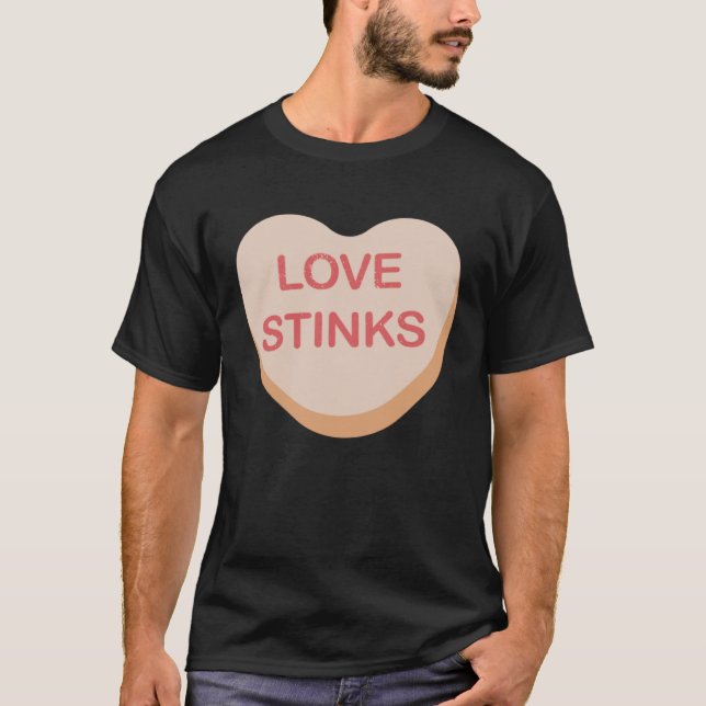 Lustigt Anti-Valentines day Kärlek Stinks Heart Ca T Shirt (Framsida)