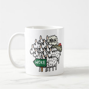 Lustigt Anti Woke Sheep Kaffemugg