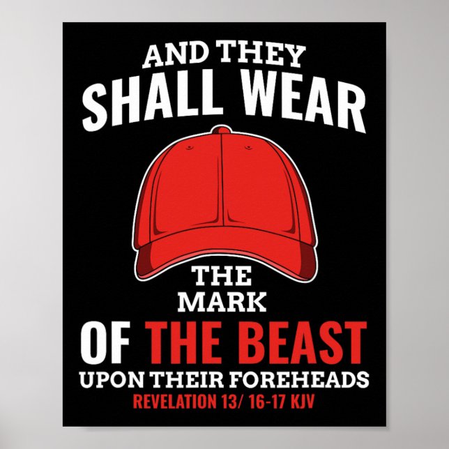 Lustigt antitrumpmärke för Beasten Red Hat Liberal Poster (Framsidan)
