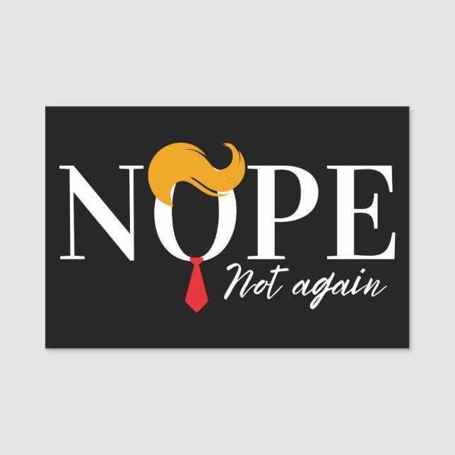 Lustigt antitrumpnope inte igen - val 2024 namnbricka (Framsida)