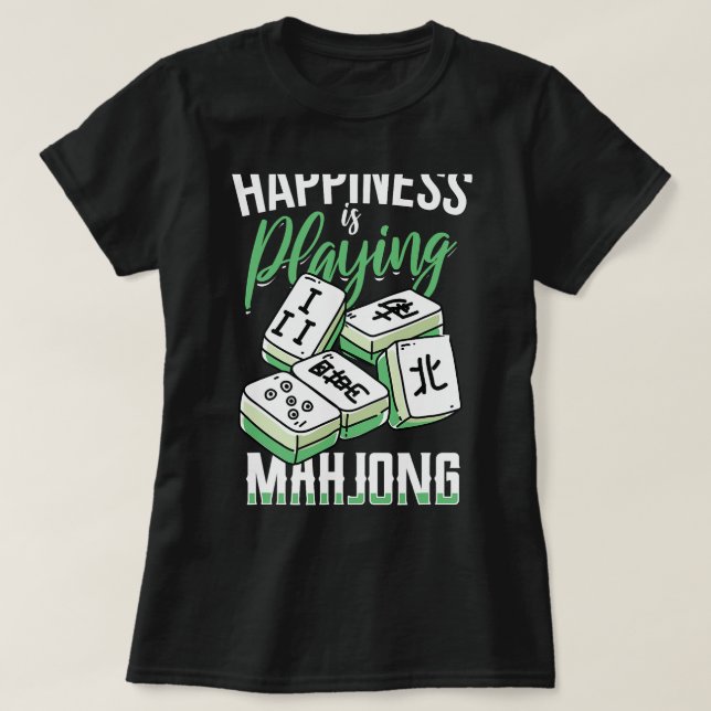 Lustigt är att spela Mahjong med flickorna T Shirt (Design framsida)