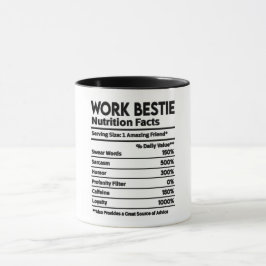 Lustigt arbete Bestie Nutrition Facts Mugg