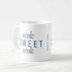 Lustigt arbete från hemmet, söt arbetstypografi kaffemugg