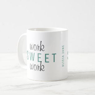 Lustigt arbete från hemmet, söt arbetstypografi kaffemugg