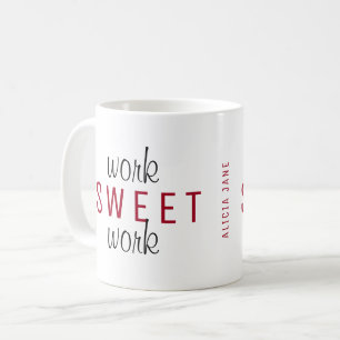 Lustigt arbete från hemmet, söt arbetstypografi kaffemugg