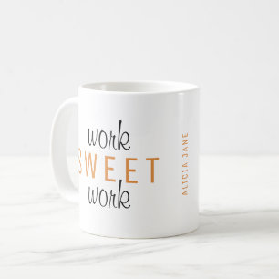 Lustigt arbete från hemmet, söt arbetstypografi kaffemugg