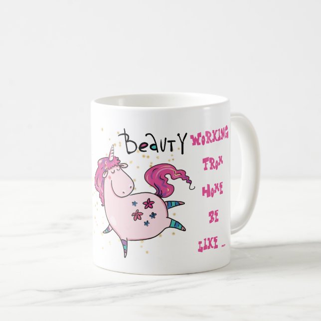 Lustigt arbete från Home Mugg Unicorn Galenhet (Framsida höger)