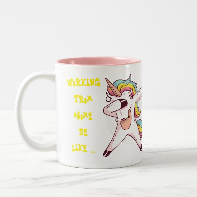 Lustigt arbete från Home Mugg Unicorn Galenhet (Vänster)