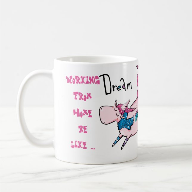 Lustigt arbete från Home Mugg Unicorn Galenhet (Vänster)