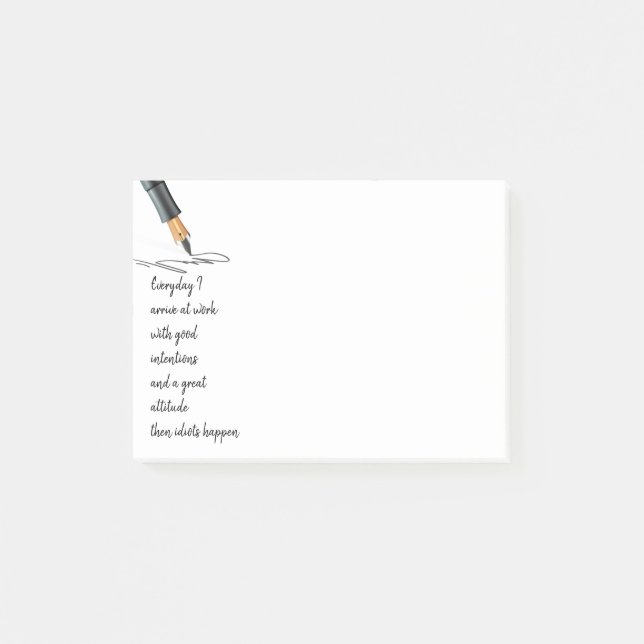 Lustigt arbete som spelar upp font offertantecknin post-it block (Framsida)