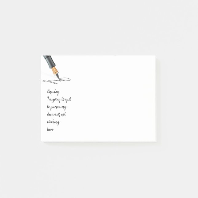 Lustigt arbetsoffert som ska avslutas post-it block (Framsida)