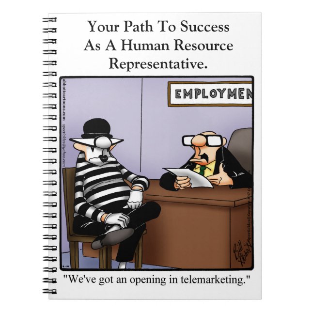 Lustigt arbetsställe Humor bärbar dator Anteckningsbok (Framsidan)