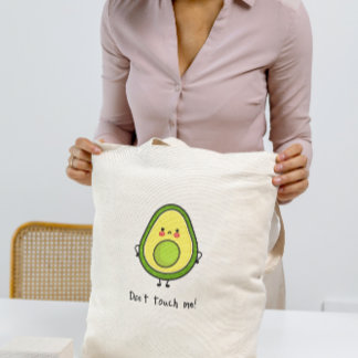 Lustigt arg Avocado, "Rör mig inte!" Tygkasse