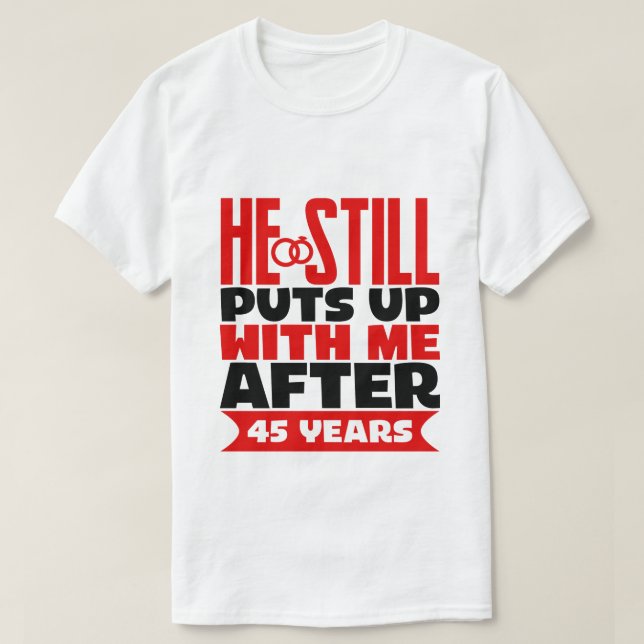 Lustigt årsjubileum, 45:e frun t shirt (Design framsida)