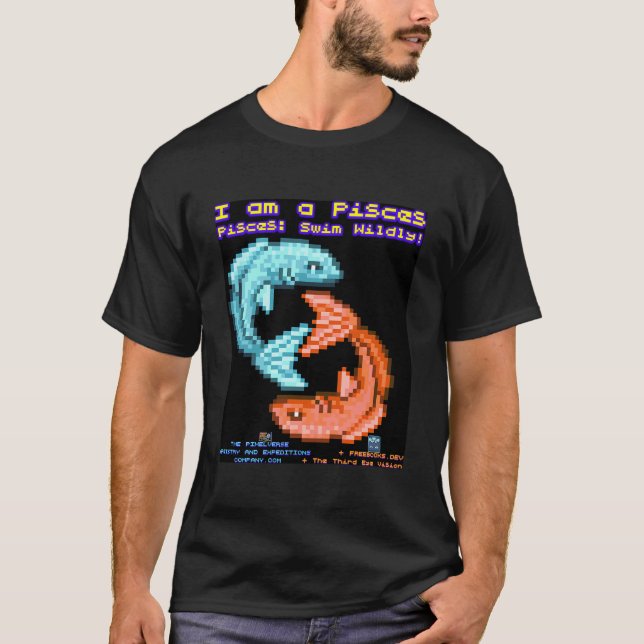 Lustigt Astrological Pisces-tecken med funny Sloga T Shirt (Framsida)