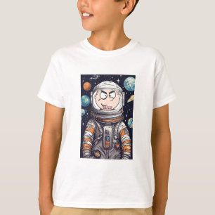 Lustigt Astronaut Ansikte klippt ut teve, Anpassni T Shirt