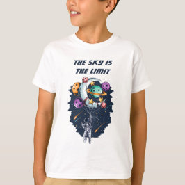 Lustigt Astronaut Holding a Balloon Planets T Shirt