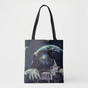 Lustigt Astronaut Shorthair Cat in Space Tygkasse