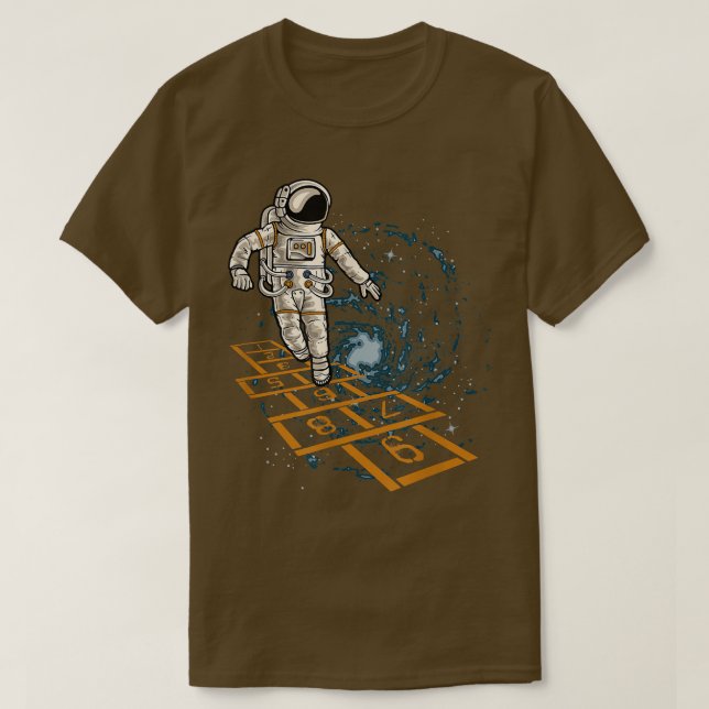 Lustigt Astronaut spelar ett till nio fyrverkerisp T Shirt (Design framsida)