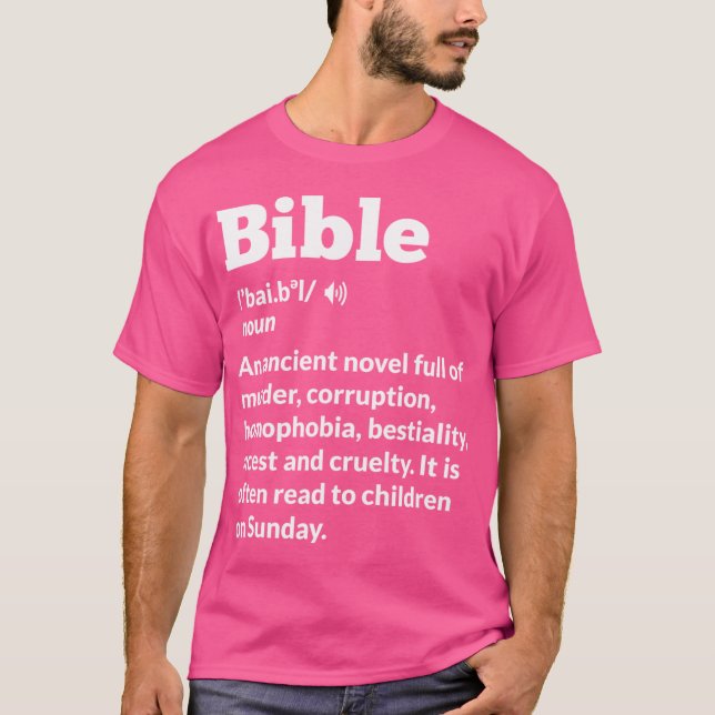 Lustigt Ateist antireligionseism Bibel T Shirt (Framsida)