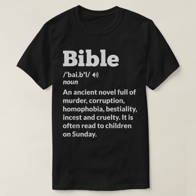 Lustigt Ateist antireligionseism Bibel T Shirt (Design framsida)