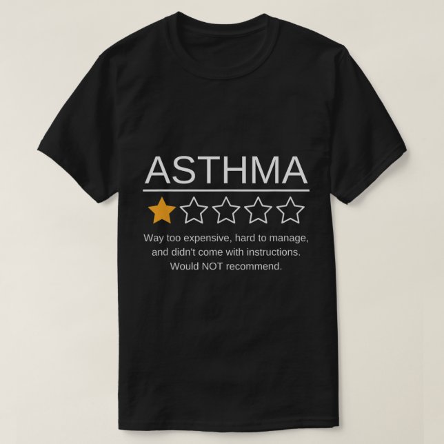 Lustigt Athma Awareness 1 Star Rating Inhaler Whe T Shirt (Design framsida)