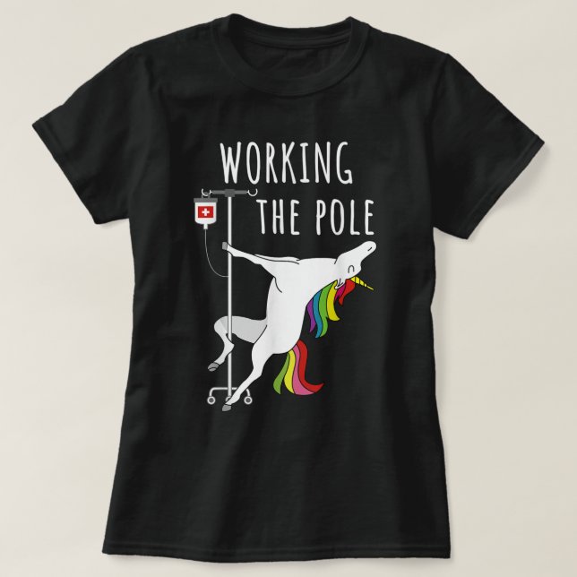 Lustigt att arbeta med IV-pole ER-Akutet T Shirt (Design framsida)