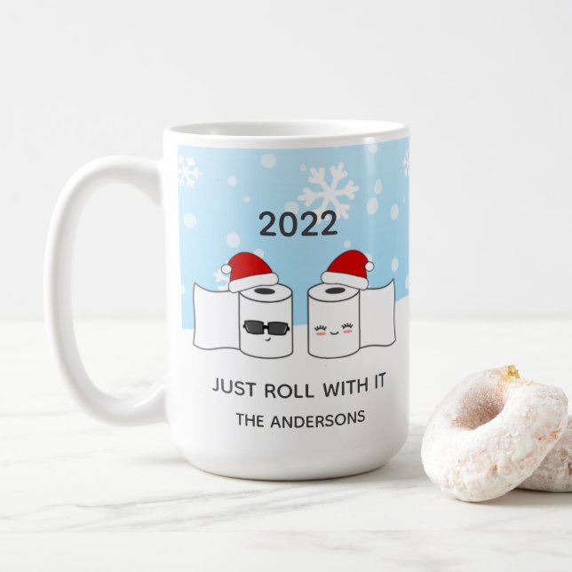 Lustigt att bara rulla med det toalettPapprare 202 Kaffemugg (Med munk)