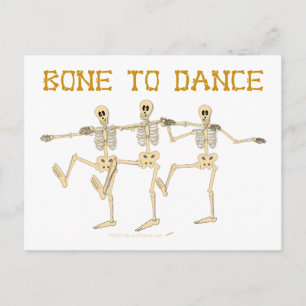 Lustigt att dansa Skeletons ben till dansande Teck Vykort