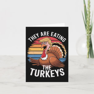 Lustigt att de äter Thanksgivingen Hum för kalkone Kort