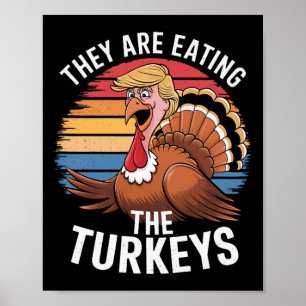 Lustigt att de äter Thanksgivingen Hum för kalkone Poster
