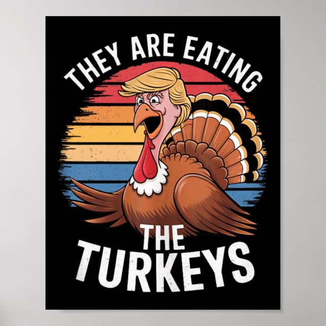 Lustigt att de äter Thanksgivingen Hum för kalkone Poster (Framsidan)