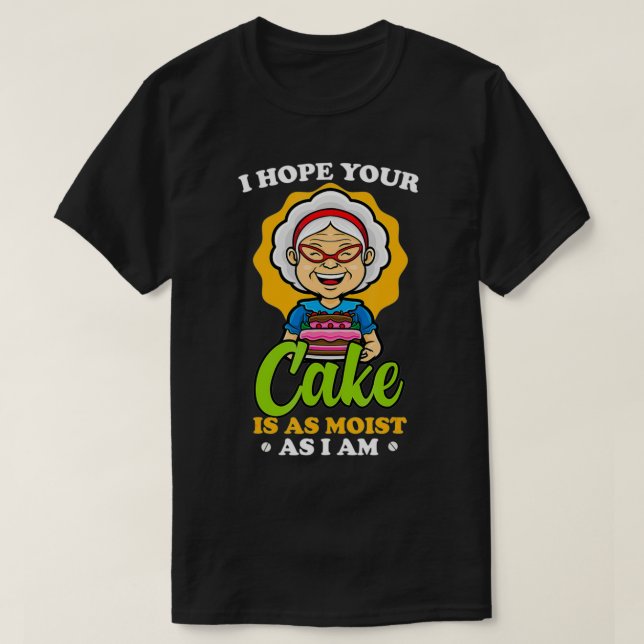 Lustigt att din kummel är lika fuktig som jag är t shirt (Design framsida)