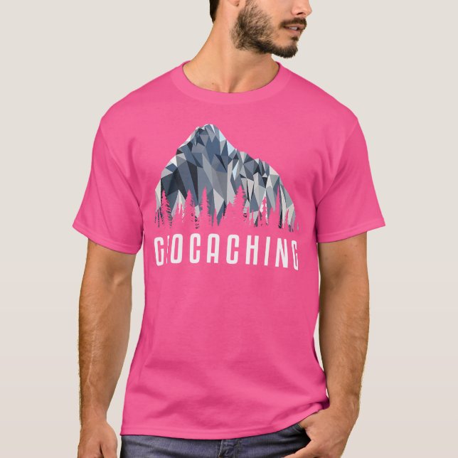 Lustigt att dölja Shirt Geocaching Low Poly Gift T (Framsida)