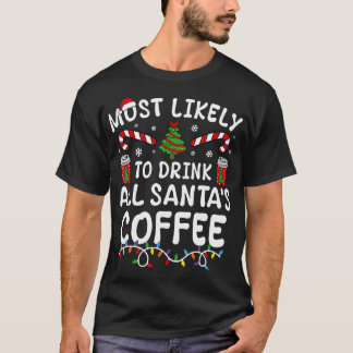 Lustigt att dricka tomtens kaffefamilj C T Shirt
