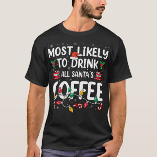 Lustigt att dricka tomtens kaffefamilj C T Shirt