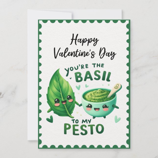 Lustigt att du är basen för min Pesto Valentindag Julkort (Framsida)