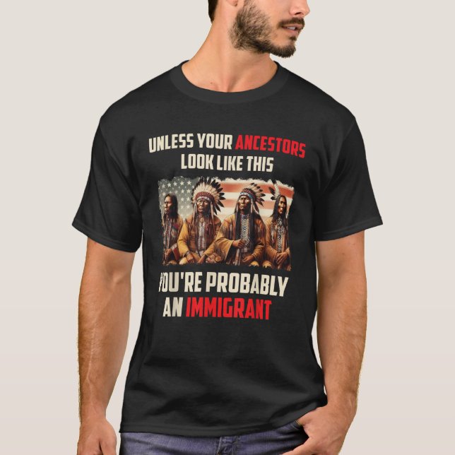 Lustigt att du är en invandrarkvinna. t shirt (Framsida)