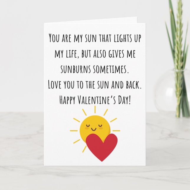 Lustigt att du är min Sol Valentine-försedd Kort (Framsida)