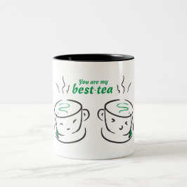Lustigt att du är mitt bästa te, du är min Bestie Två-Tonad Mugg