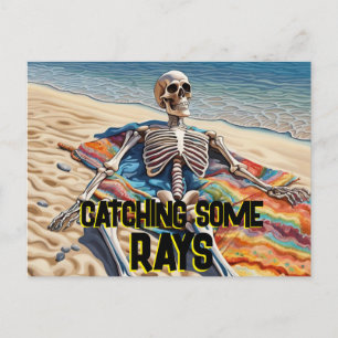 Lustigt att fånga lite Rays Skeleton T-Shirt Vykort