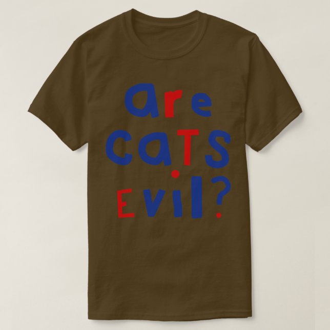 Lustigt att fråga är Cats Evil Graphic T Shirt (Design framsida)