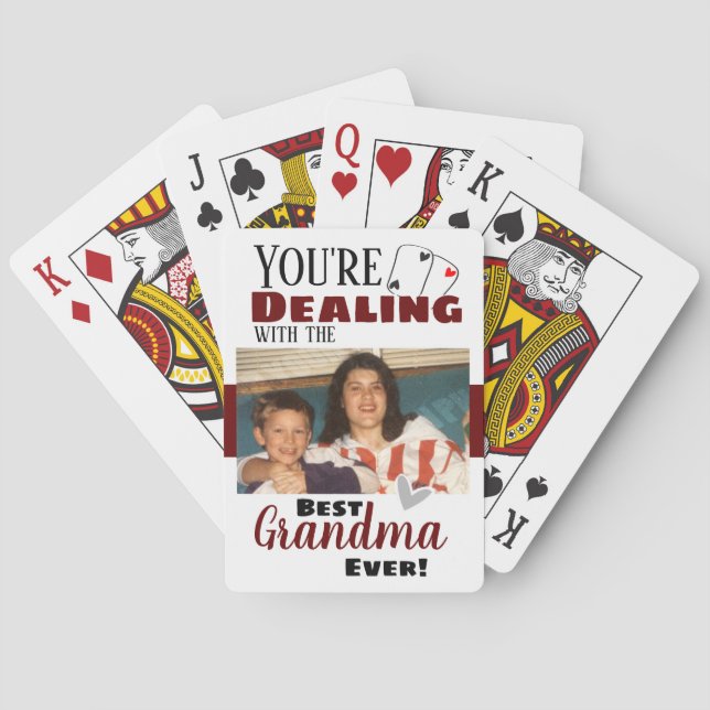 Lustigt att hantera bästa Grandma One-foto Casinokort (Baksidan)